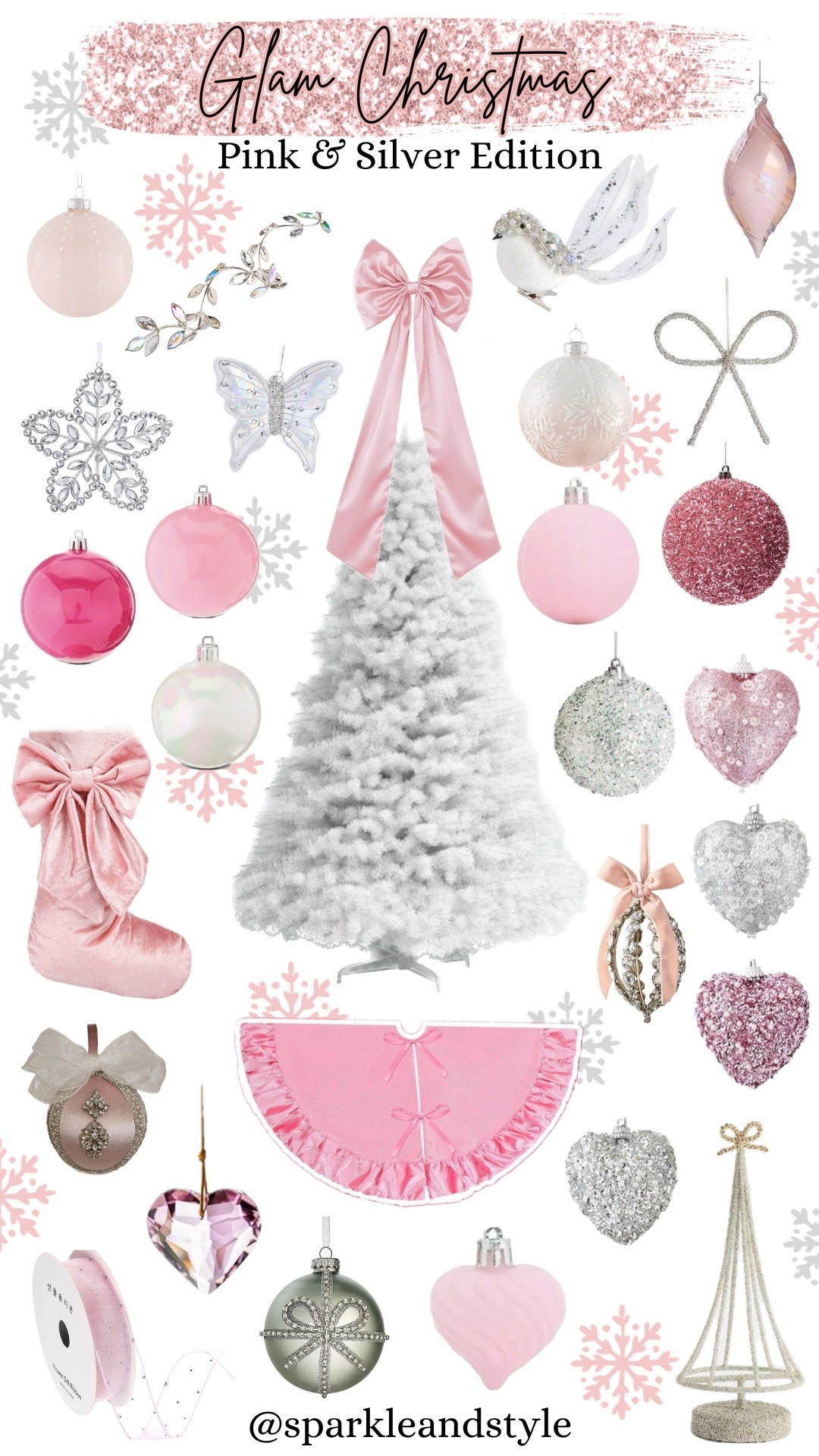 Glam Christmas: Pink & Silver 🩷🩶

Christmas decor, Christmas tree, Christmas ornaments, Christmas ribbon, Christmas tree skirt, christmas stocking, Christmas wreath, Christmas tree topper, Christmas stocking holder, home interior, home decor, home accessories, home decoration, glam Christmas decor, girly girl Christmas, Luxe Christmas, elegant Christmas, classy Christmas, Christmas tree decorations, Christmas decorations

#LTKHoliday #LTKSeasonal #LTKHome