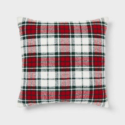 24''x24'' Euro Holiday Decorative Pillow Plaid - Threshold™ | Target