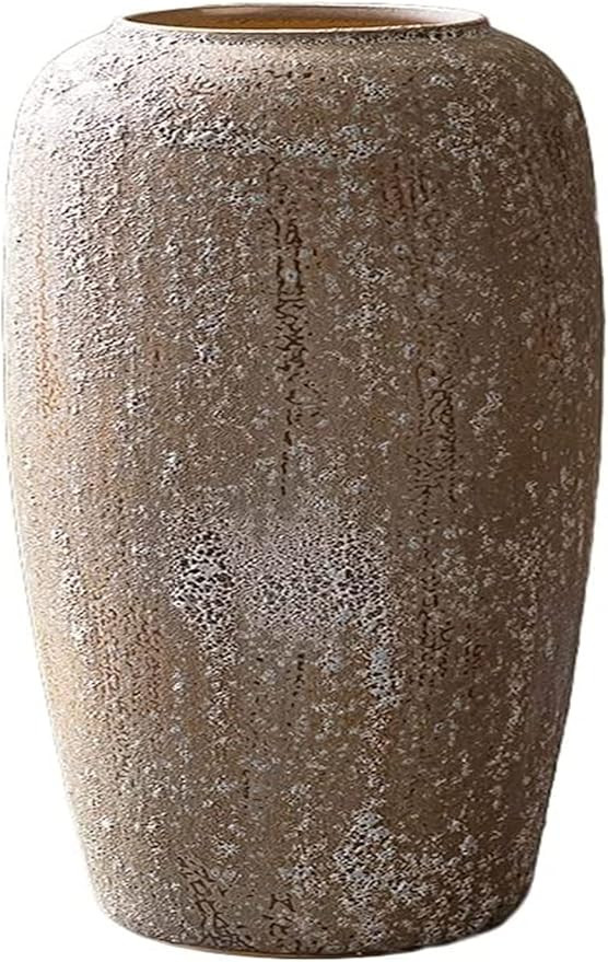 Sculpture Vase Vase Sculpture Ceramic Retro Floor Vase Manual Coarse Pottery Pot Living Room Dry ... | Amazon (US)
