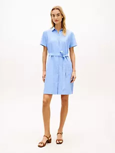 Belted Linen-Cotton Blend Shirtdress | Tommy Hilfiger | Tommy Hilfiger (US)