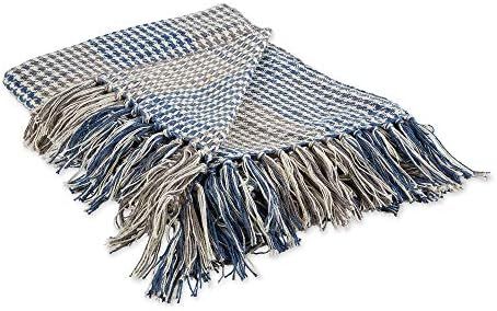 DII California Casual Houndstooth Woven Throw, 50x60, French Blue & Gray | Amazon (US)