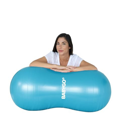 BABYGO® Peanut Ball for Labor Birth Pregnancy Exercise | Birthing Ball Maternity Labor Exercise Book & Foot Pump Included | Anti Burst (Turquoise, 50cm) | Amazon (US)
