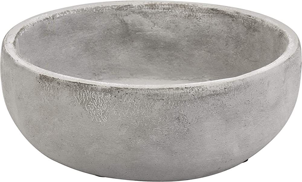 MyGift 8 Inch Round Gray Unglazed Cement Plant Pot with Drainage Hole, Decorative Indoor Succulen... | Amazon (US)