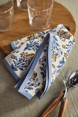 Blossom Cotton Napkins, Set of 4 | Anthropologie (US)
