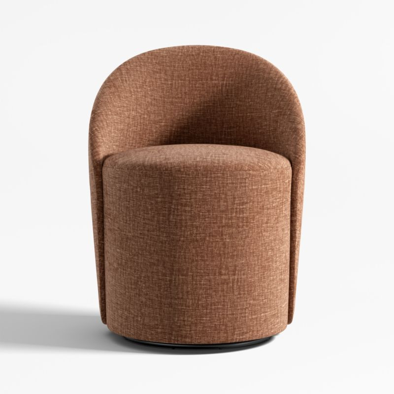 Odette Sienna Upholstered Swivel Dining Chair | Crate & Barrel | Crate & Barrel