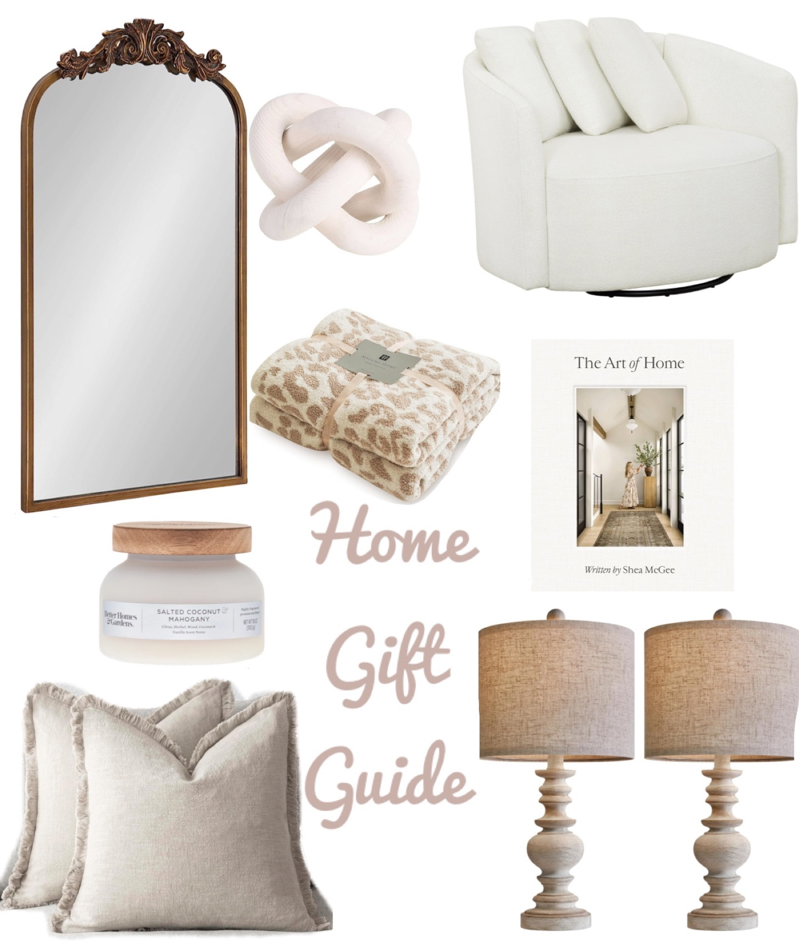 Home Gift Guide! Lamps, neutral throw pillows, Anthropologie mirror, barefoot dreams blanket, chair, coffee table decor! 

#LTKHolidaySale #LTKGiftGuide #LTKCyberWeek