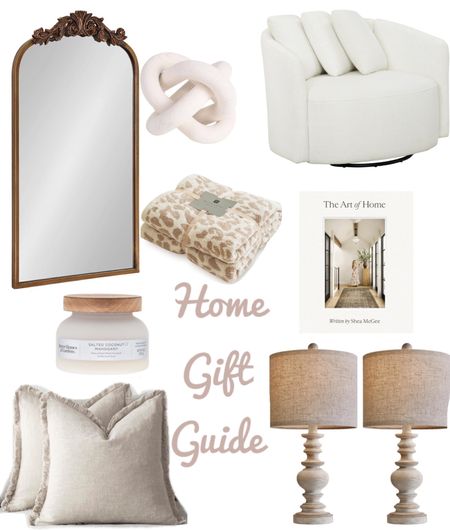 Home Gift Guide! Lamps, neutral throw pillows, Anthropologie mirror, barefoot dreams blanket, chair, coffee table decor! 

#LTKHolidaySale #LTKGiftGuide #LTKCyberWeek