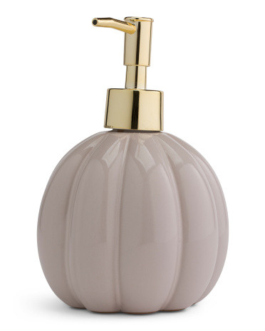 13.5oz White Sage Ceramic Pumpkin Soap With Metallic Pump | TJ Maxx