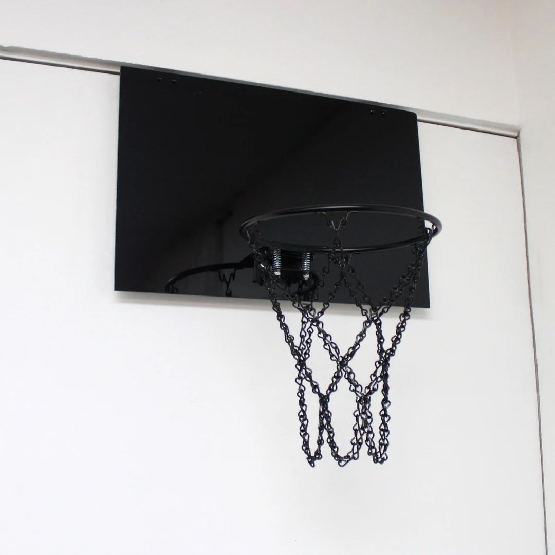 Black Mini Basketball Hoop Set 18x12 Black Backboard, Hoop, Chain Net Home Decor Customizing Avai... | Etsy (US)