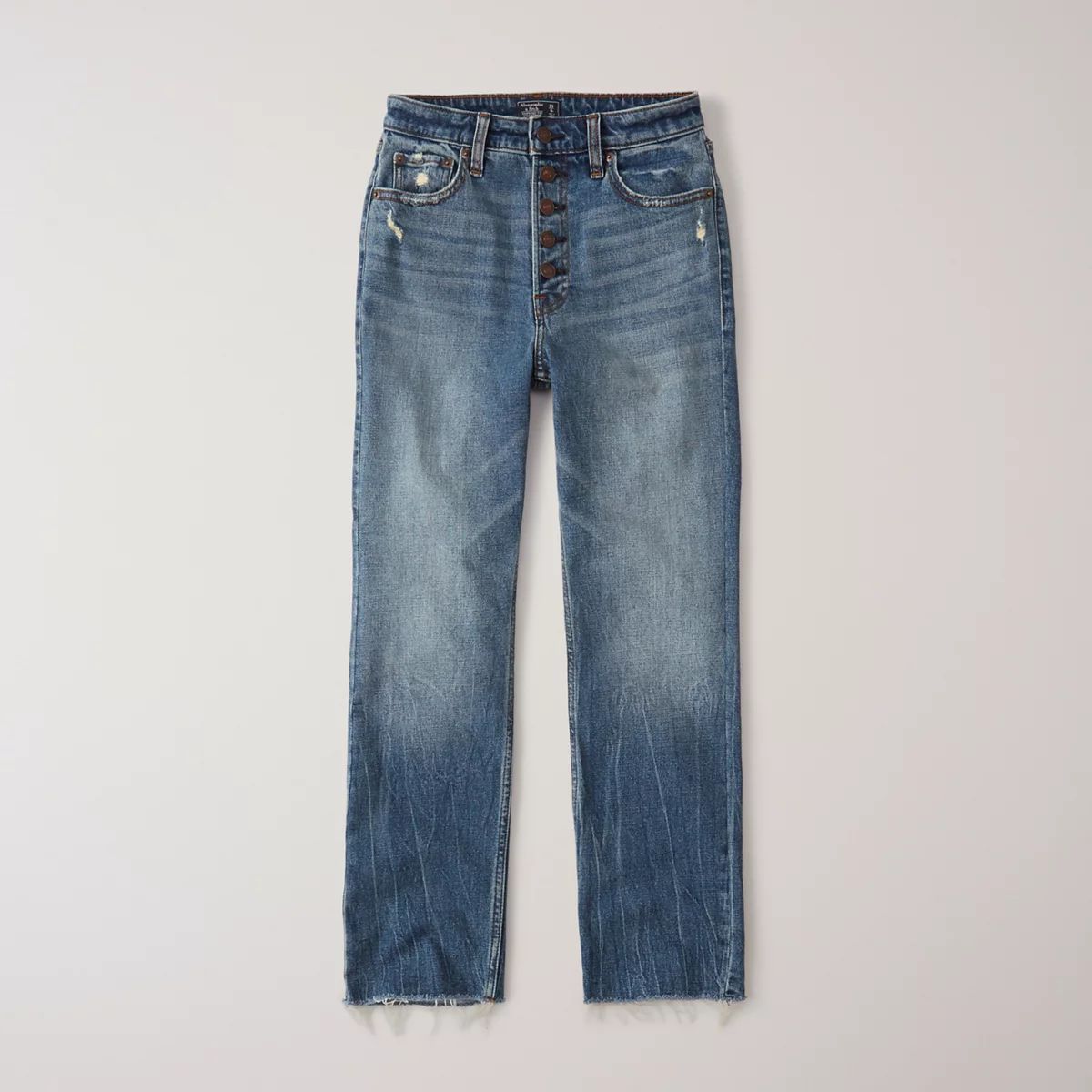 High Rise Ankle Straight Jeans | Abercrombie & Fitch US & UK
