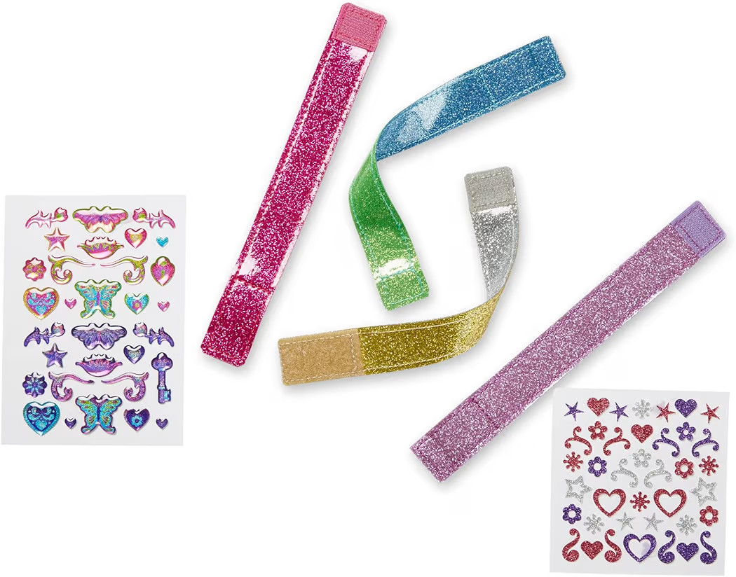 Melissa & Doug Design-Your-Own Bracelets with 100+ Sparkle Gem & Glitter Stickers, Kids Snap Brac... | Amazon (US)