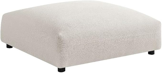 Modway Solace Modular Upholstered Ottoman in Salt - Oversized Square Ottoman Coffee Table - Fabri... | Amazon (US)