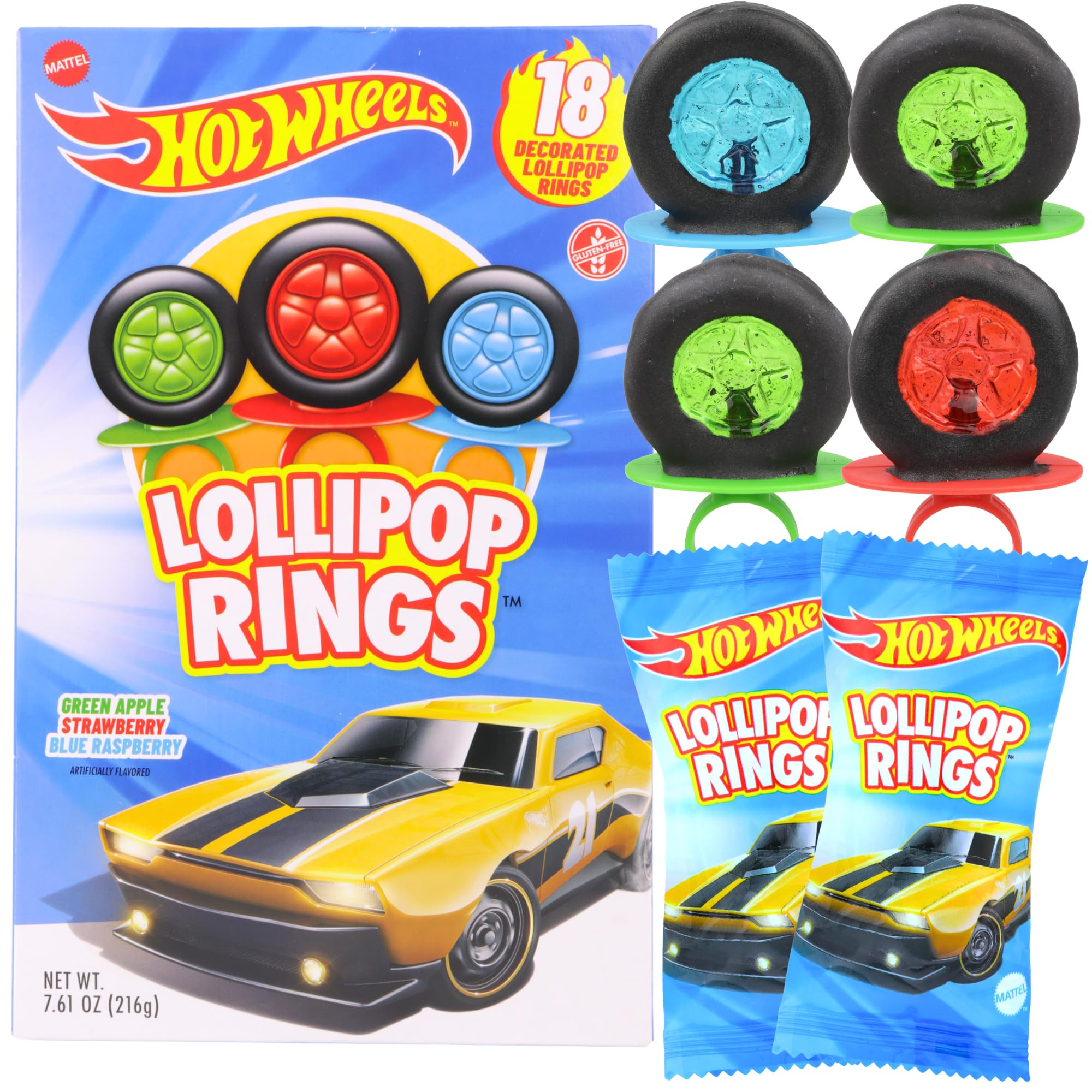 Limited Edition Hot Wheels Individually Wrapped Lollipop Rings, Party Favor Candy, Car Decorated ... | Amazon (US)