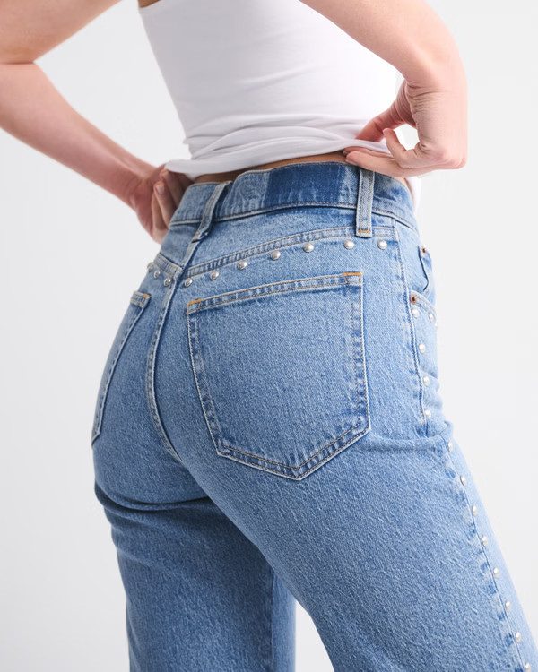 High Rise 90s Relaxed Studded Jean | Abercrombie & Fitch (US)