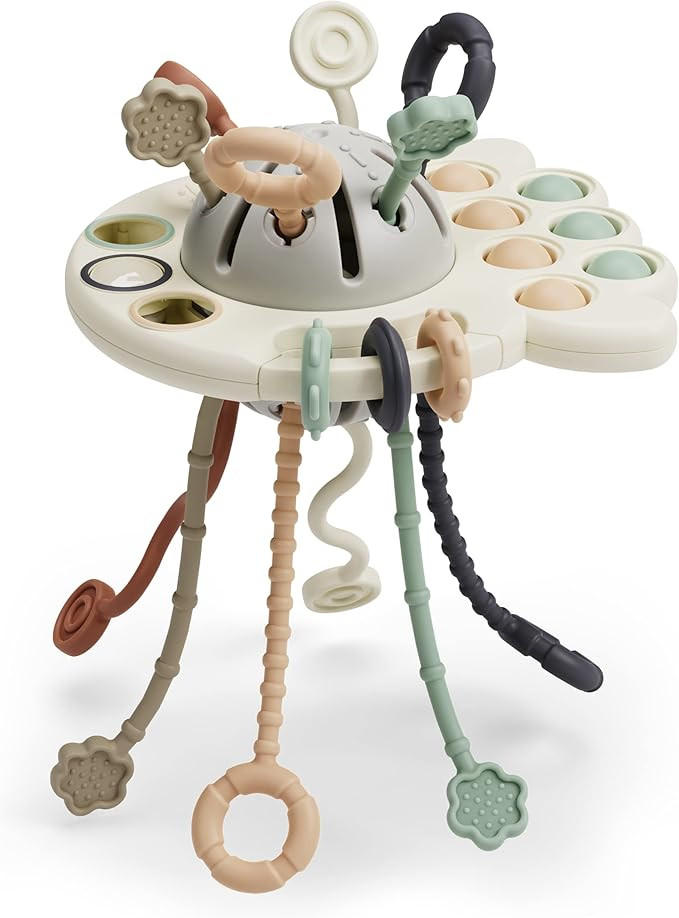 GOPO TOYS Baby Airplane Toys – Montessori Silicone Pull String Fidget for Babies 18 Months+ –... | Amazon (US)