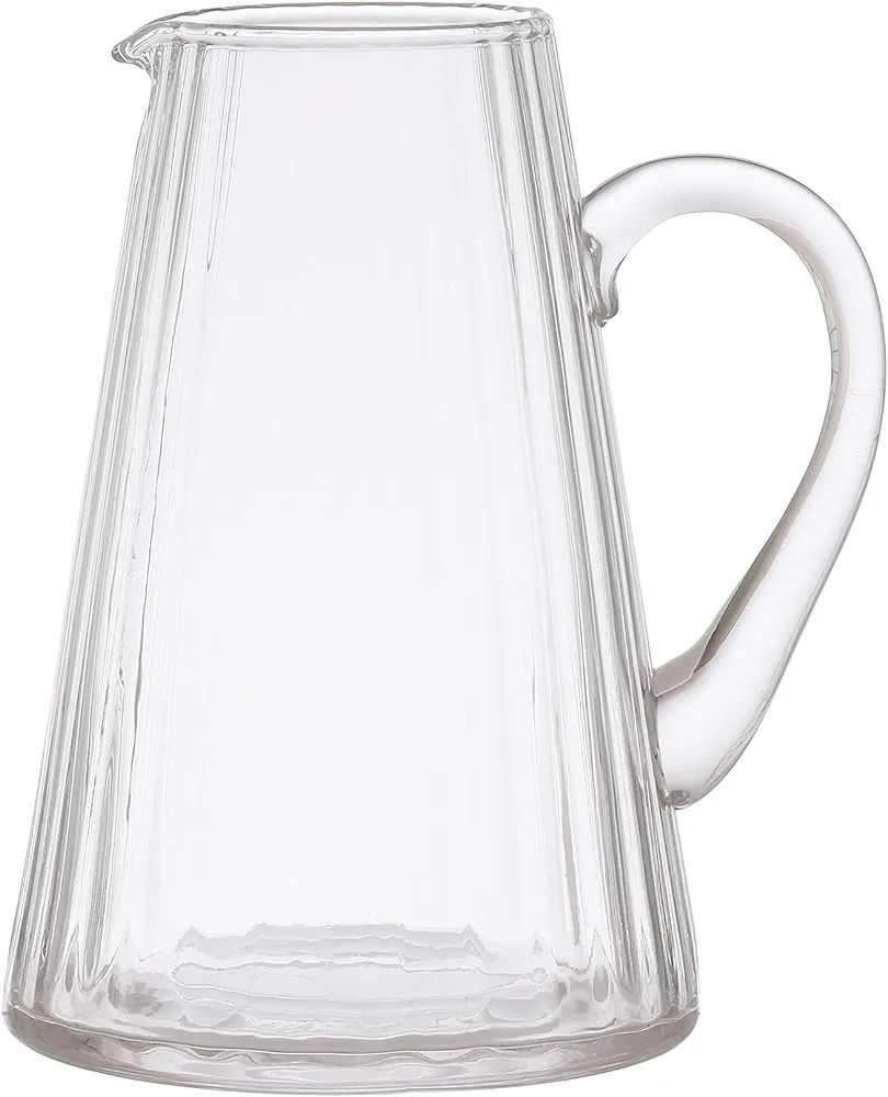Bloomingville 8.25 Inches 60-Ounce Ribbed Glass, Clear Pitcher | Amazon (US)