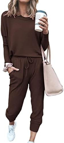 PRETTYGARDEN Women Fall 2 Piece Lounge Outfit Long Sleeve Tops High Waisted Jogger Pants Set Spri... | Amazon (US)