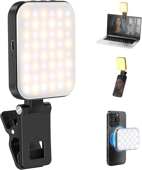 NEEWER BASICS Magnetic Selfie Light Compatible with MagSafe iPhone 16 15 Pro Max, Clip on Video C... | Amazon (US)