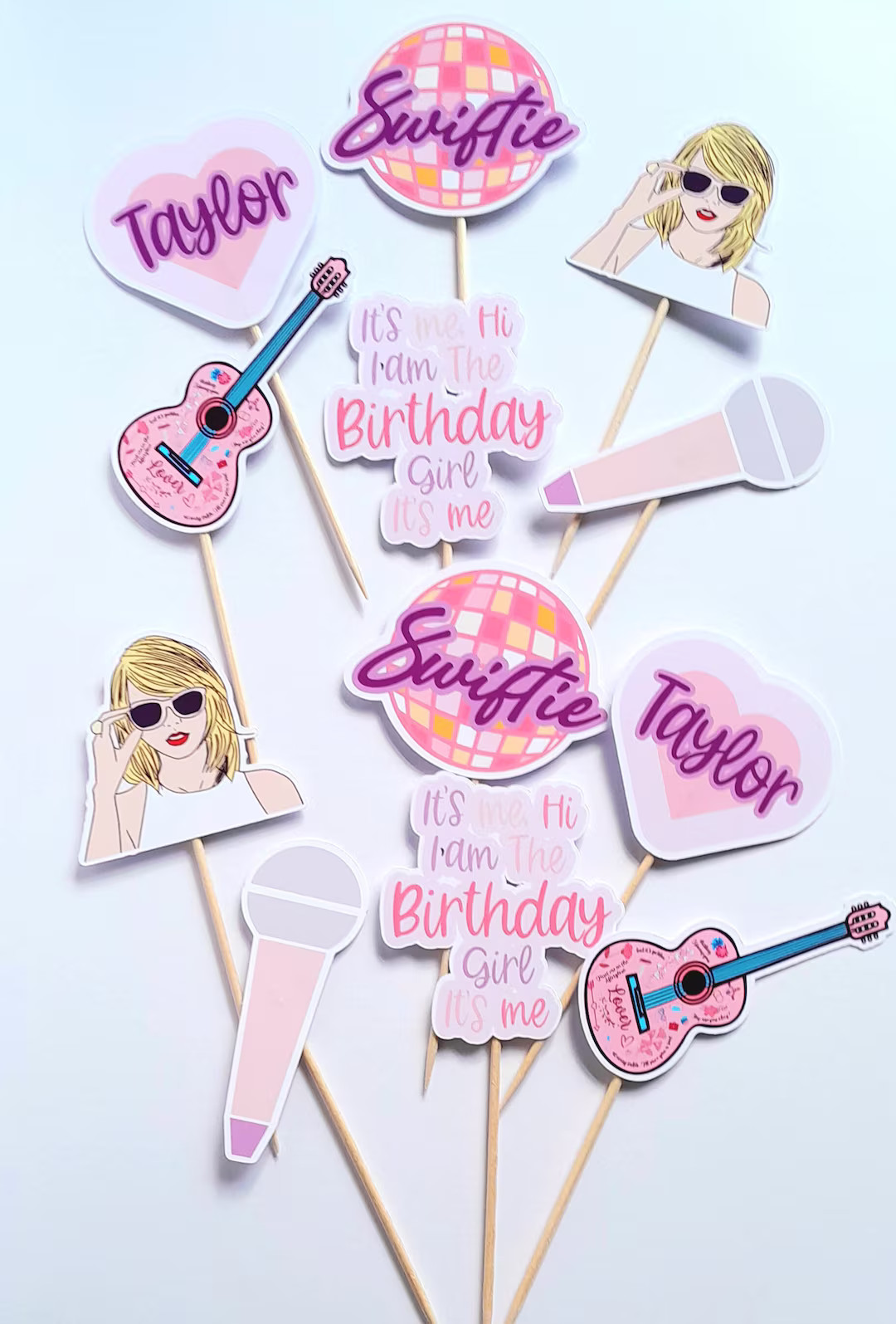 Swiftie Cupcake Topper Cake Topper 12 Pack Food Picks Pop Star - Etsy | Etsy (US)