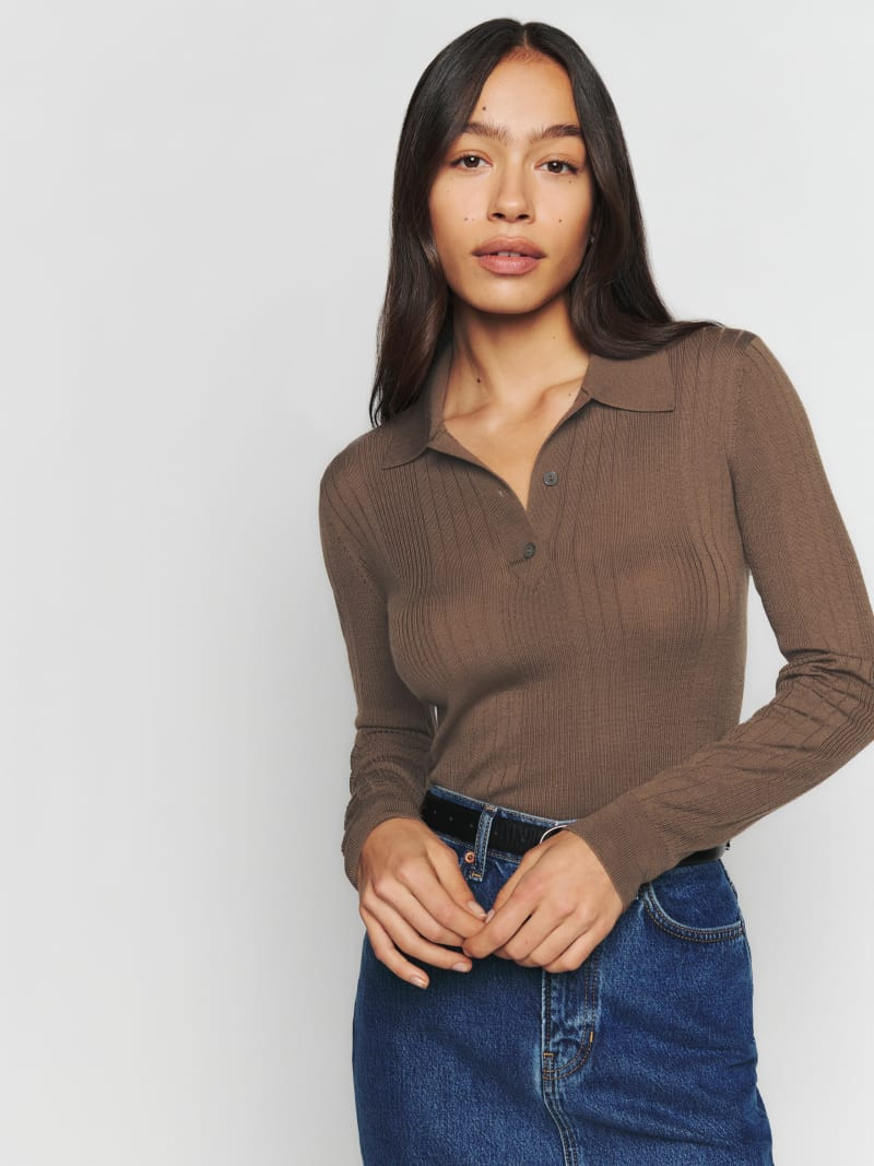 Hermia Regenerative Merino Polo | Reformation (Global)
