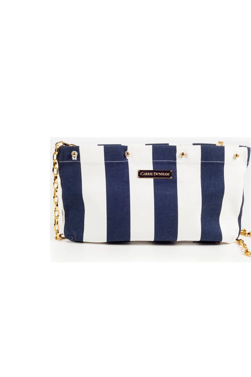 Navy & White Striped Clutch Cover | CARRIE DUNHAM