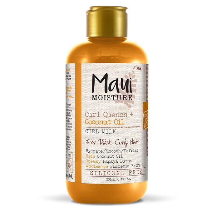 Maui Moisture Curl Quench + Coconut Oil Anti-Frizz Curl-Defining Hair Milk to Hydrate and Detangl... | Amazon (US)