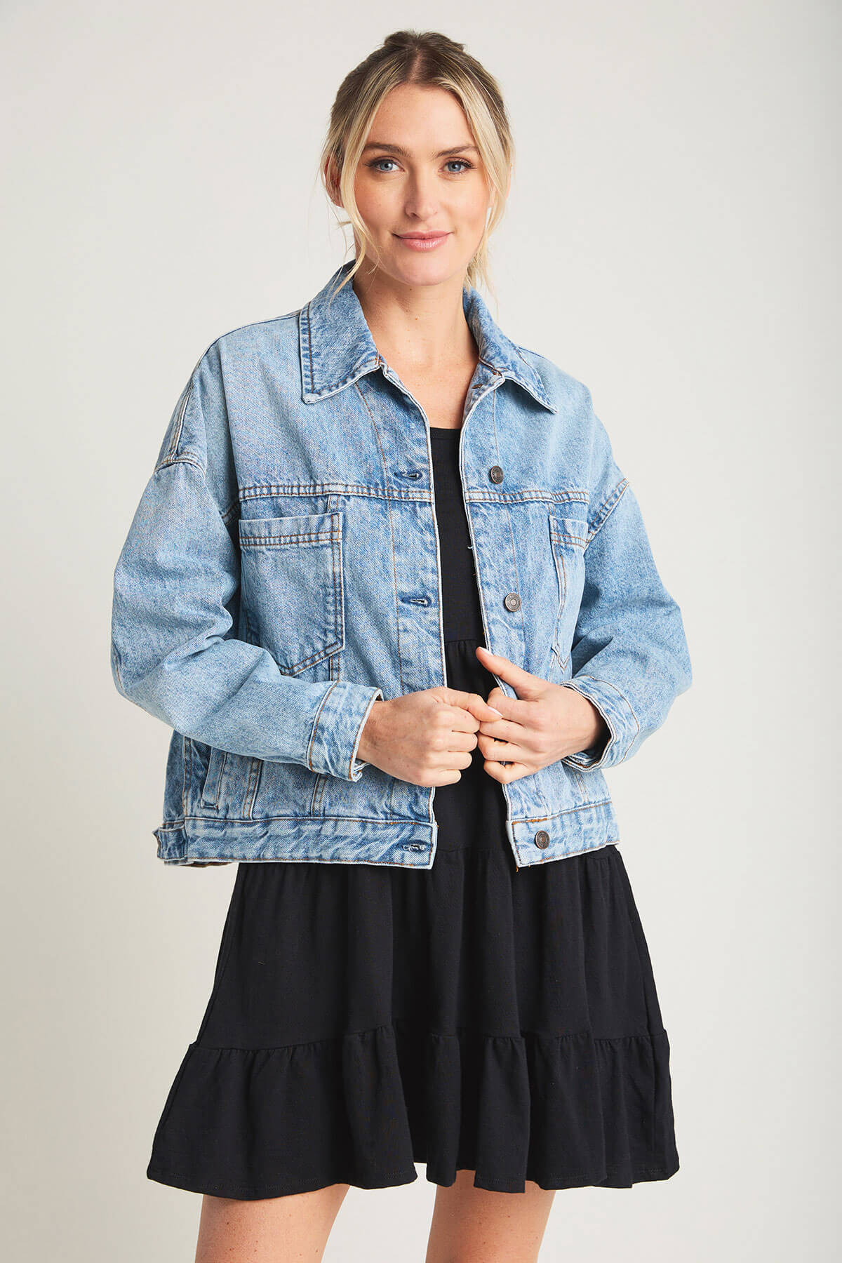 FP Opal Swing Denim Jacket | Social Threads