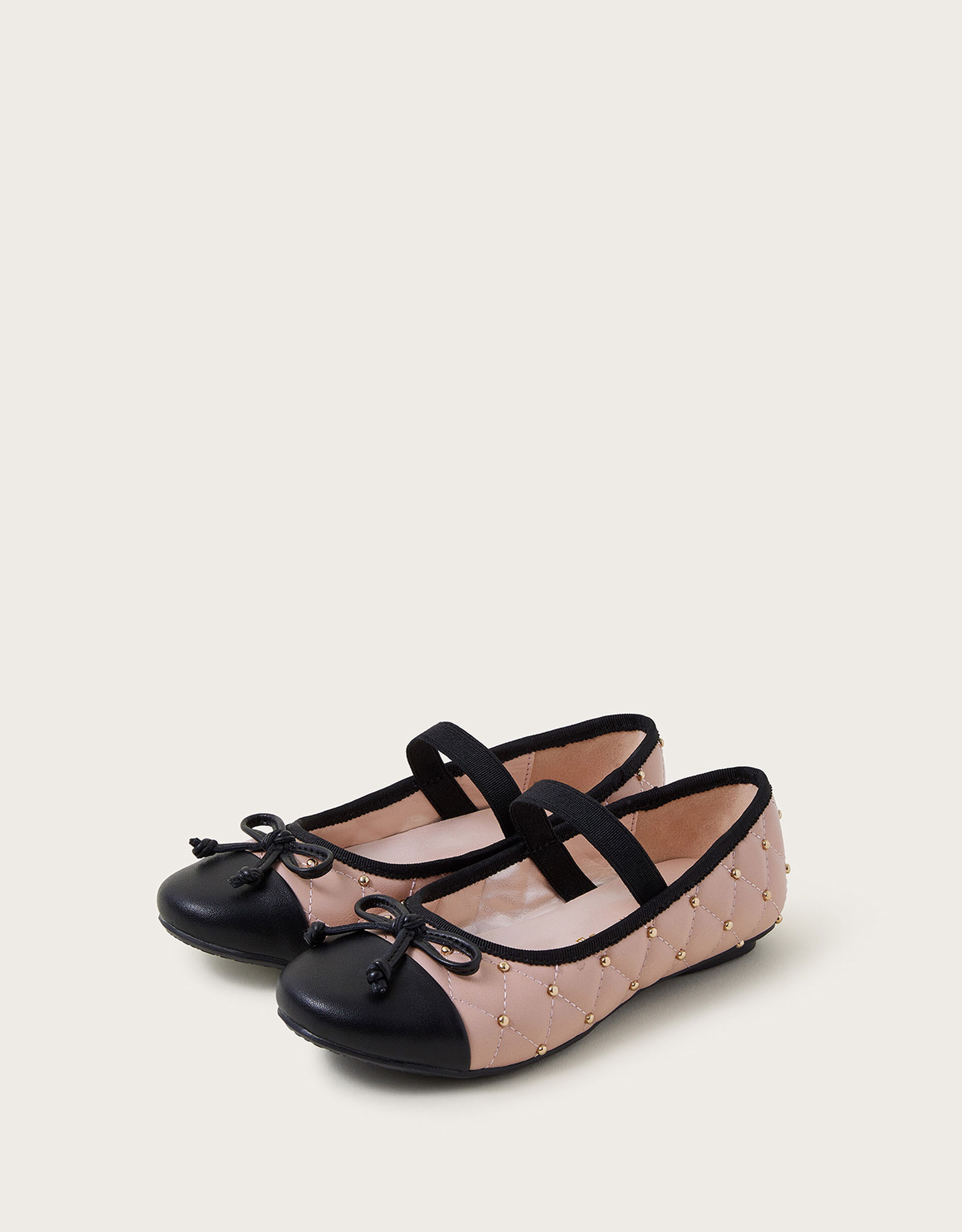 Studded Quilted Ballerina Flats Pink | Monsoon (UK)