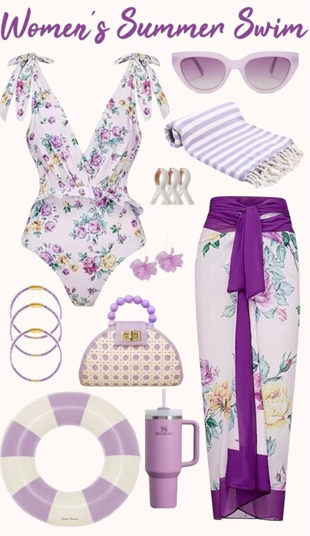 Amazing Amazon finds!!! Beautiful lavender swimsuit and sarong / lilac swim accessories/ beach babe on a budget! 

#LTKFindsUnder50 #LTKSwim #LTKGiftGuide