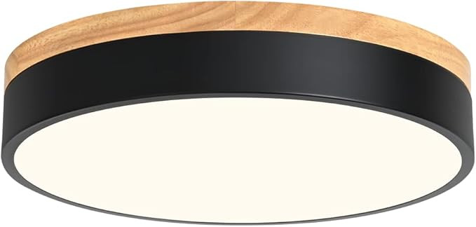 Goomavi Modern Dimmable LED Ceiling Light, Minimalist 11.8" Wood Flush Mount Ceiling Fixtures, Ci... | Amazon (US)
