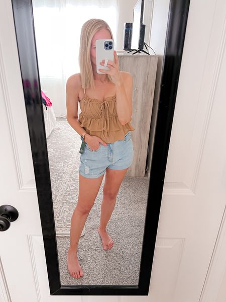 Found a pair of denim shorts and I’m obsessed!!!! I’m wearing a size 4 (sized up for a more looser comfy fit). 

#LTKunder50 #LTKstyletip