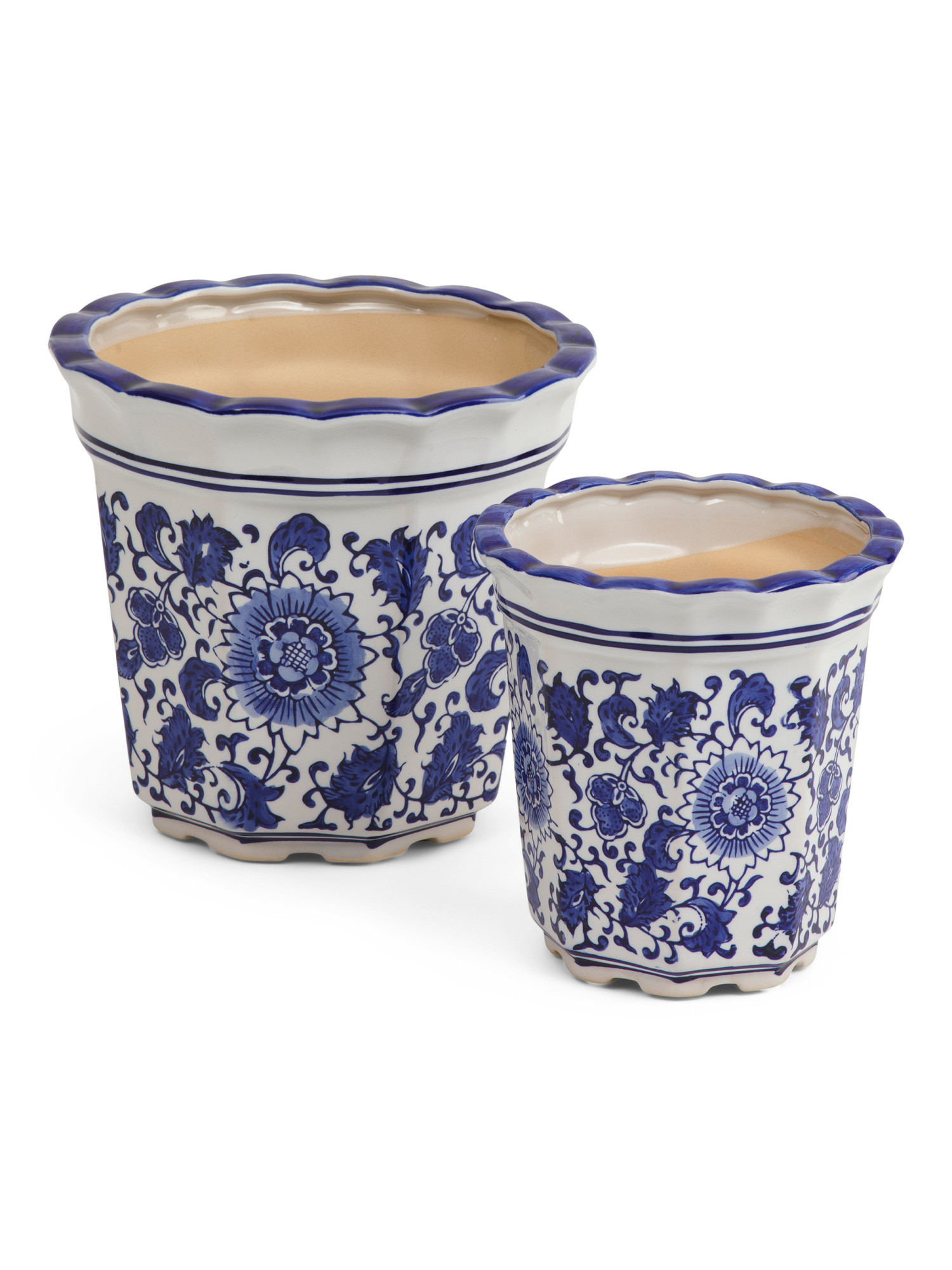 2pc Chinoiserie Ceramic Pot Planters | TJ Maxx