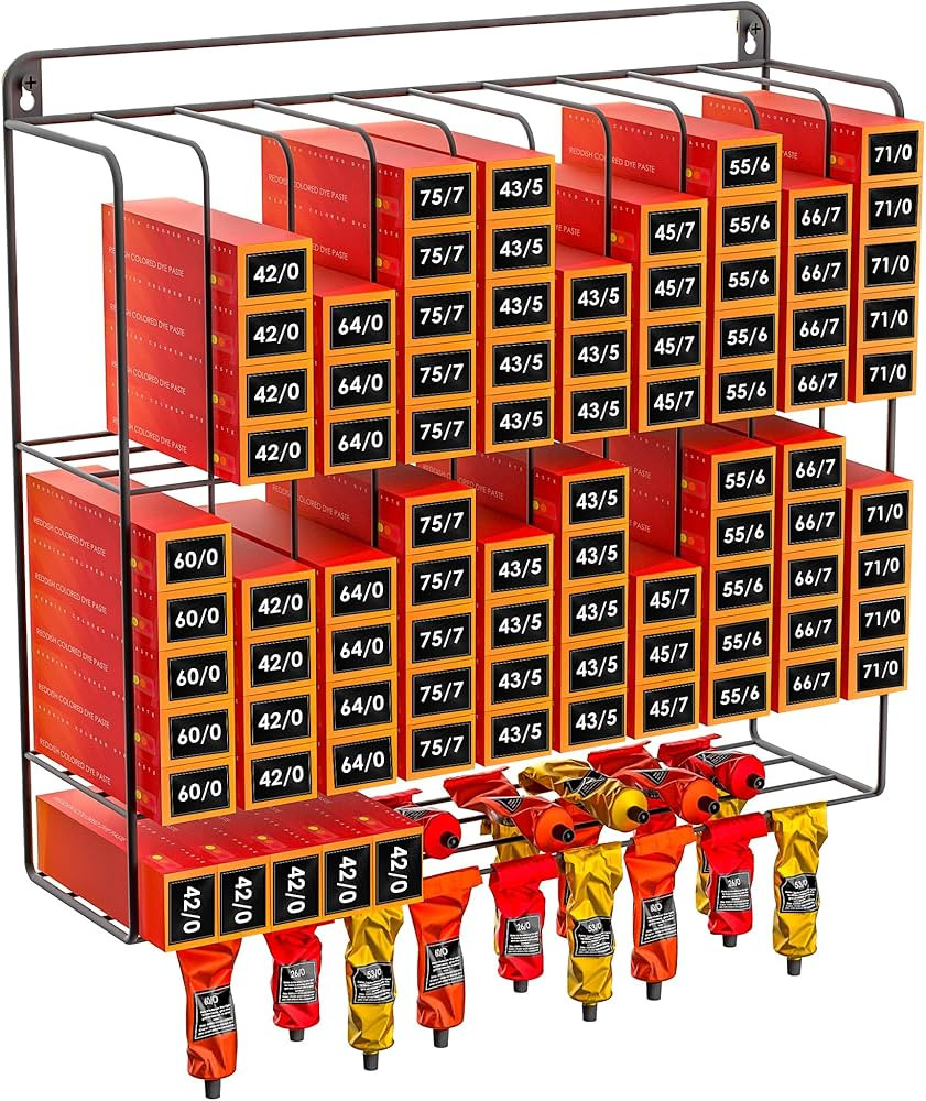 yeshine Large Hair Color Organizer, Hair Color Metal Rack, 2 Tiers Color Storage for Salon, Salon... | Amazon (US)