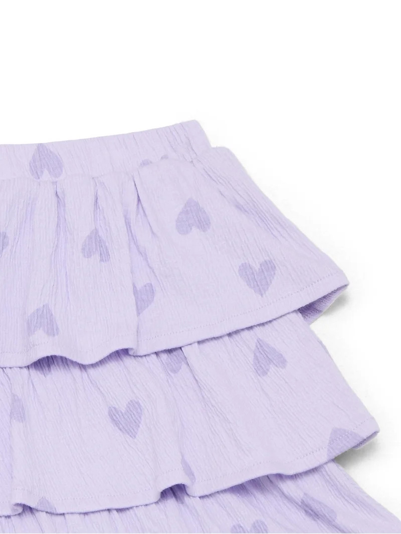 Wonder Nation Little Girls Tiered Scooter Skirt, Sizes 4-10 | Walmart (US)