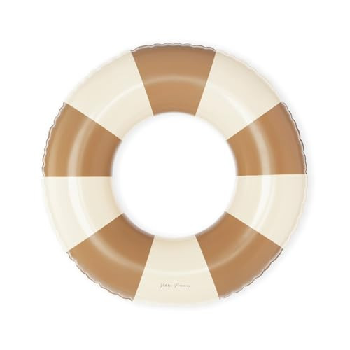 Petites-Pommes Pool Float for Kids & Toddlers - Durable Inner Tube, Handprinted Classic Striped Design Donut Floaties for Kids, Soft Comfort Seaming, Packable Floats for Travel, Light Brown, 24 inch | Amazon (US)