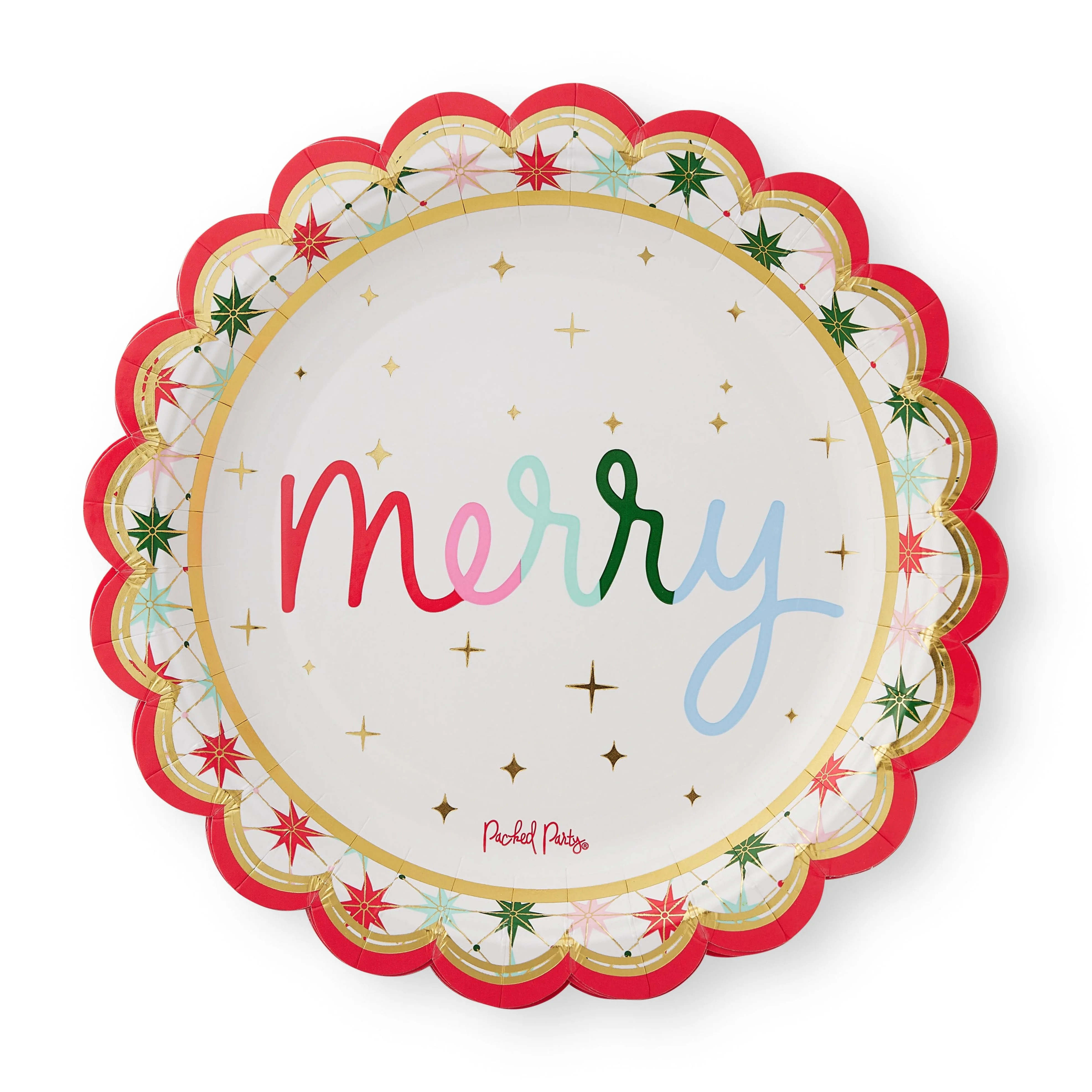 Packed Party Merry 9" Disposable Holiday Dinner Plates- 10 Count | Walmart (US)