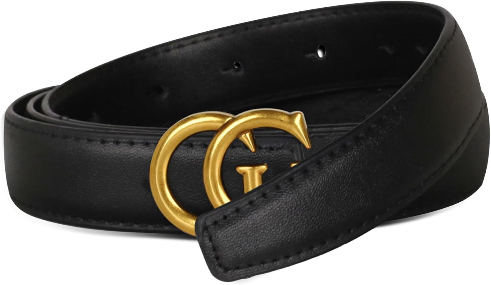 Women's Leather Belt with Buckle - Ideal for Dresses, Jeans, and Coats | Amazon (US)