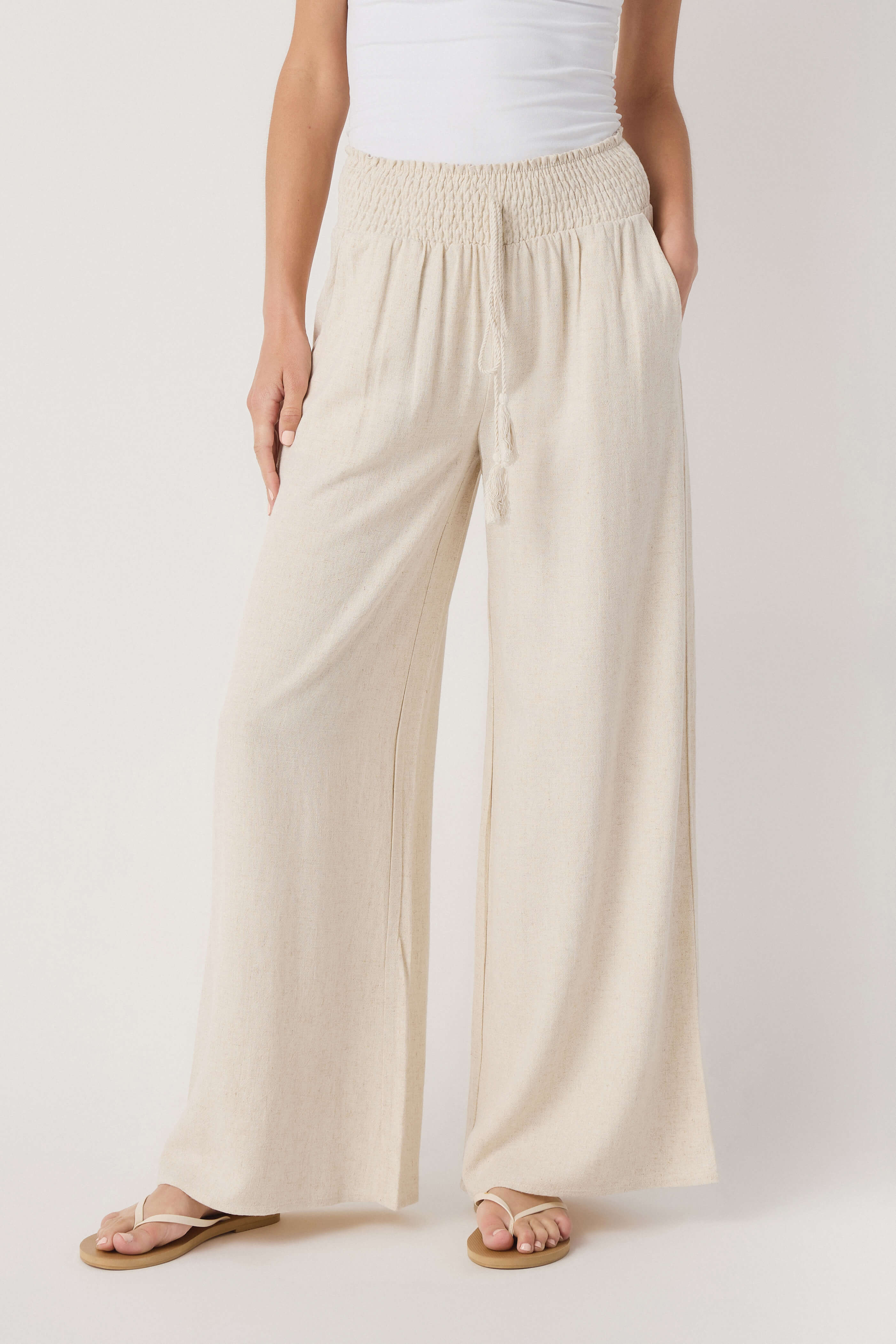 Miou Muse Smocked Waist Pants | Social Threads