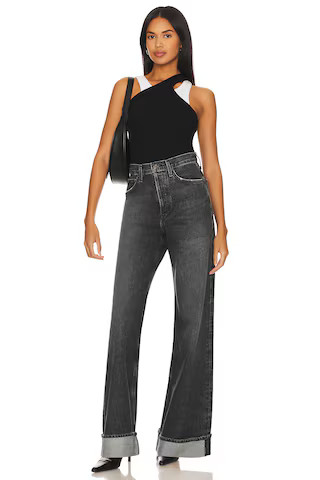 Dame High Rise Wide Leg Jeans in Ditch | Revolve Clothing (Global)