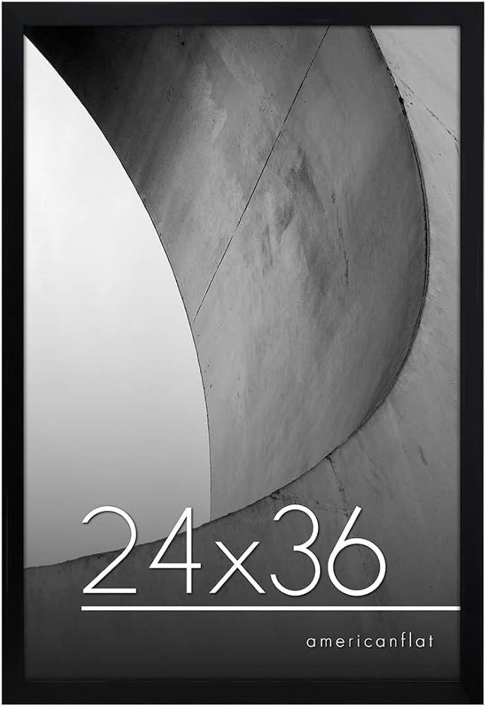 Americanflat 24x36 Poster Frame in Black - Thin Border Photo Frame with Polished Plexiglass - Wal... | Amazon (US)