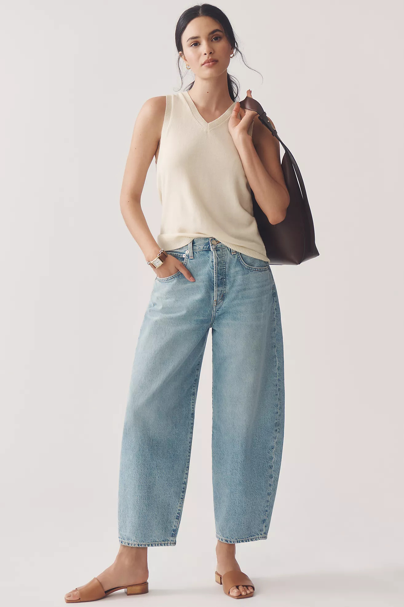 Ética Cassel High-Rise Barrel Jeans | Anthropologie (US)