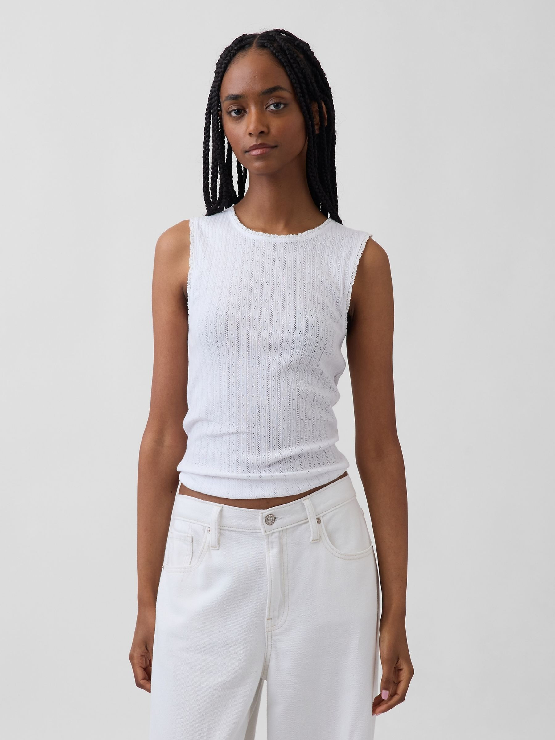 White Pointelle Shell Vest | Gap | GAP UK