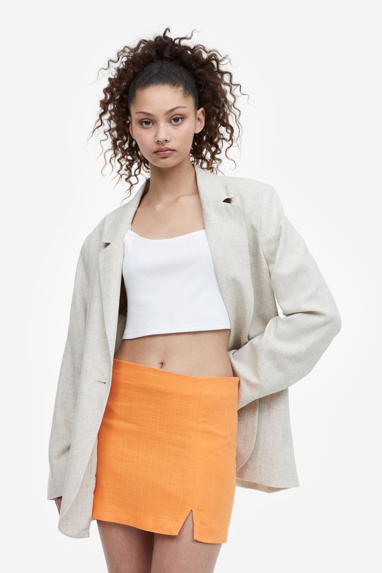 Linen-blend Mini Skirt | H&M (US + CA)