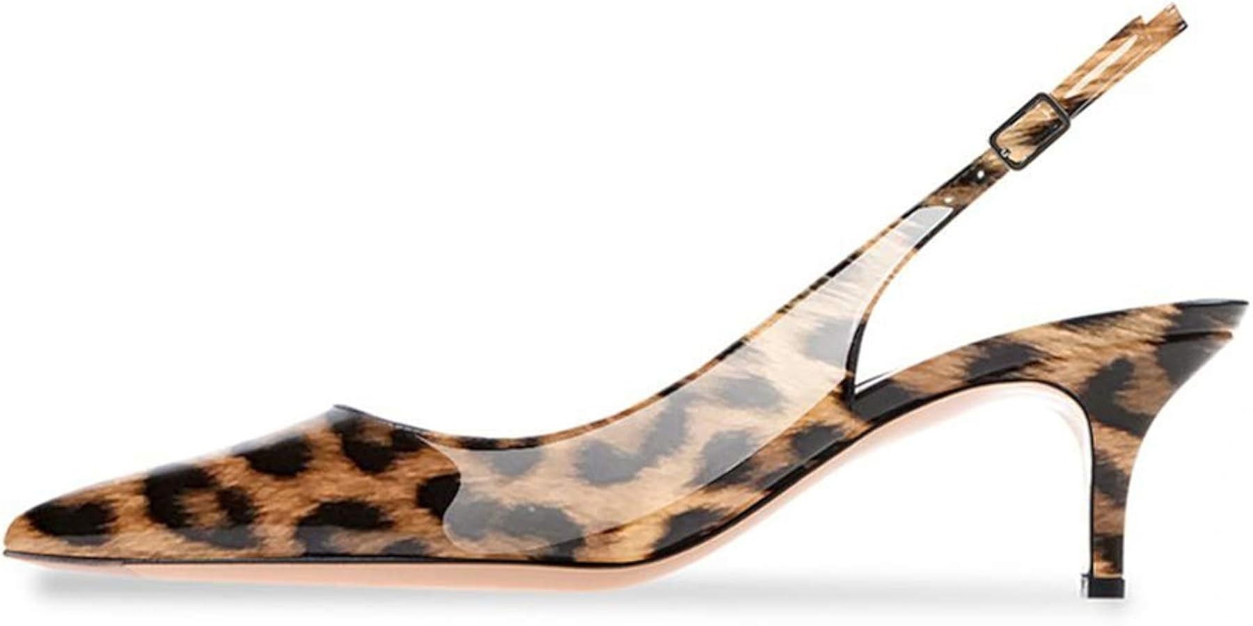 Slingback Pumps, Women's Pointed Toe Low Heel Sandals Slingback Strap Kitten Heel Pumps Evening P... | Amazon (US)