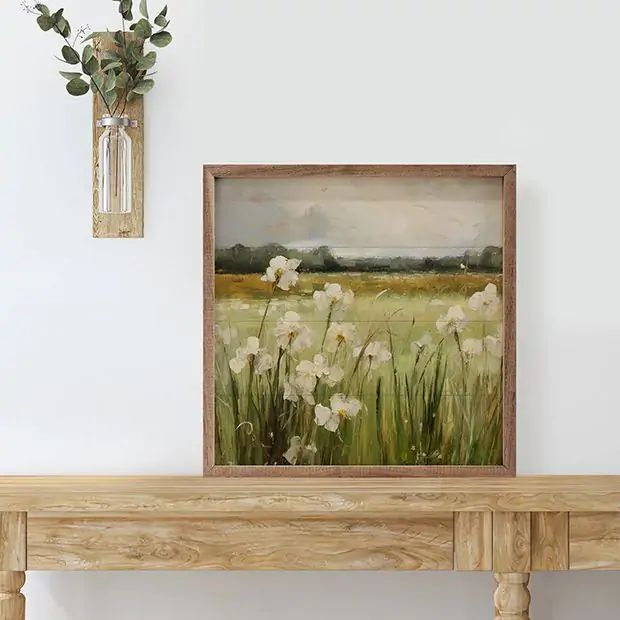 Wild White Irises By Gina Kelly Wall Art | Antique Farm House