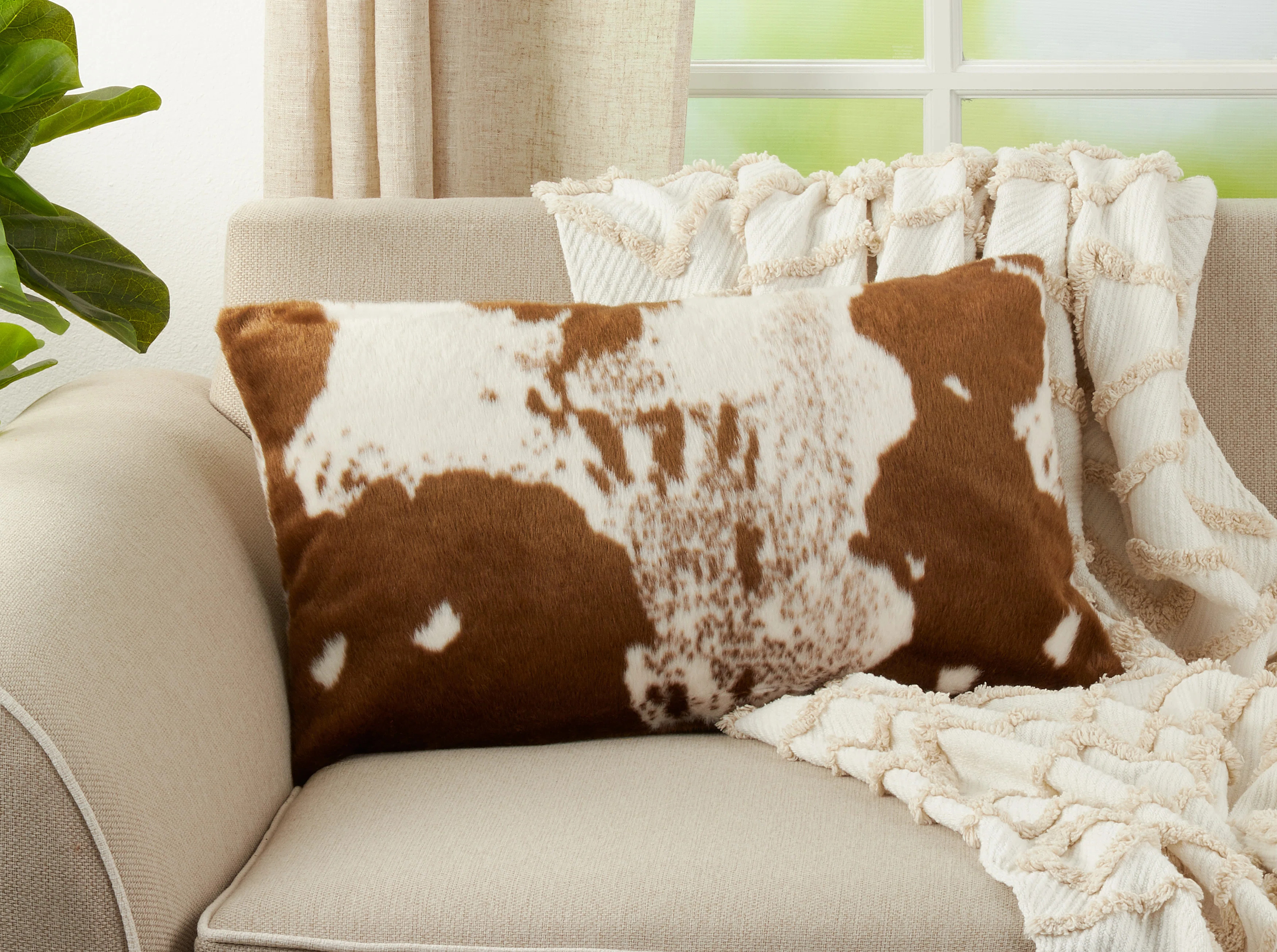 Saro Cowboy Urban Faux Cowhide Pillow, Cover Only & Reviews | Wayfair | Wayfair North America