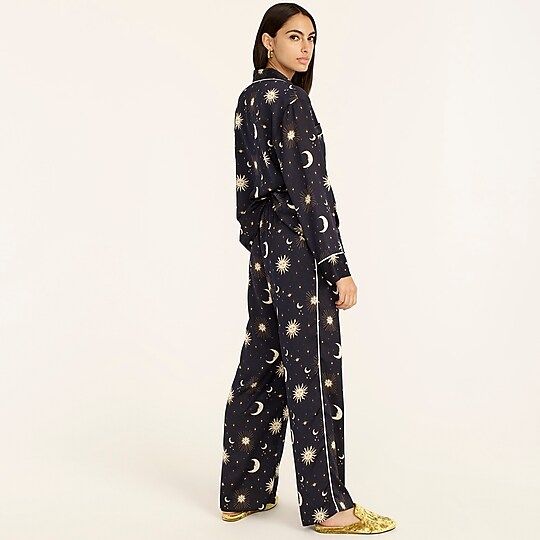 Easy-luxe eco long-sleeve pajama set in twinkling sky print | J.Crew US