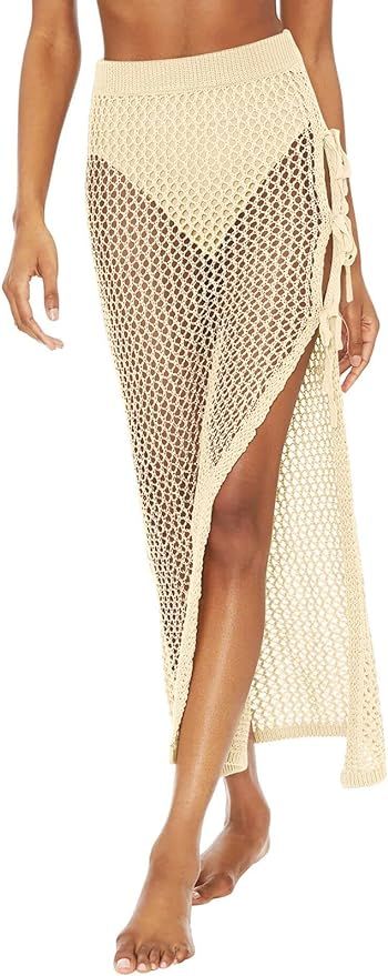 Adreamly Women's Sexy Crochet Hollow Out Sarong Sheer Beach Wrap Skirt Mesh Swimsuit Cover Ups fo... | Amazon (US)