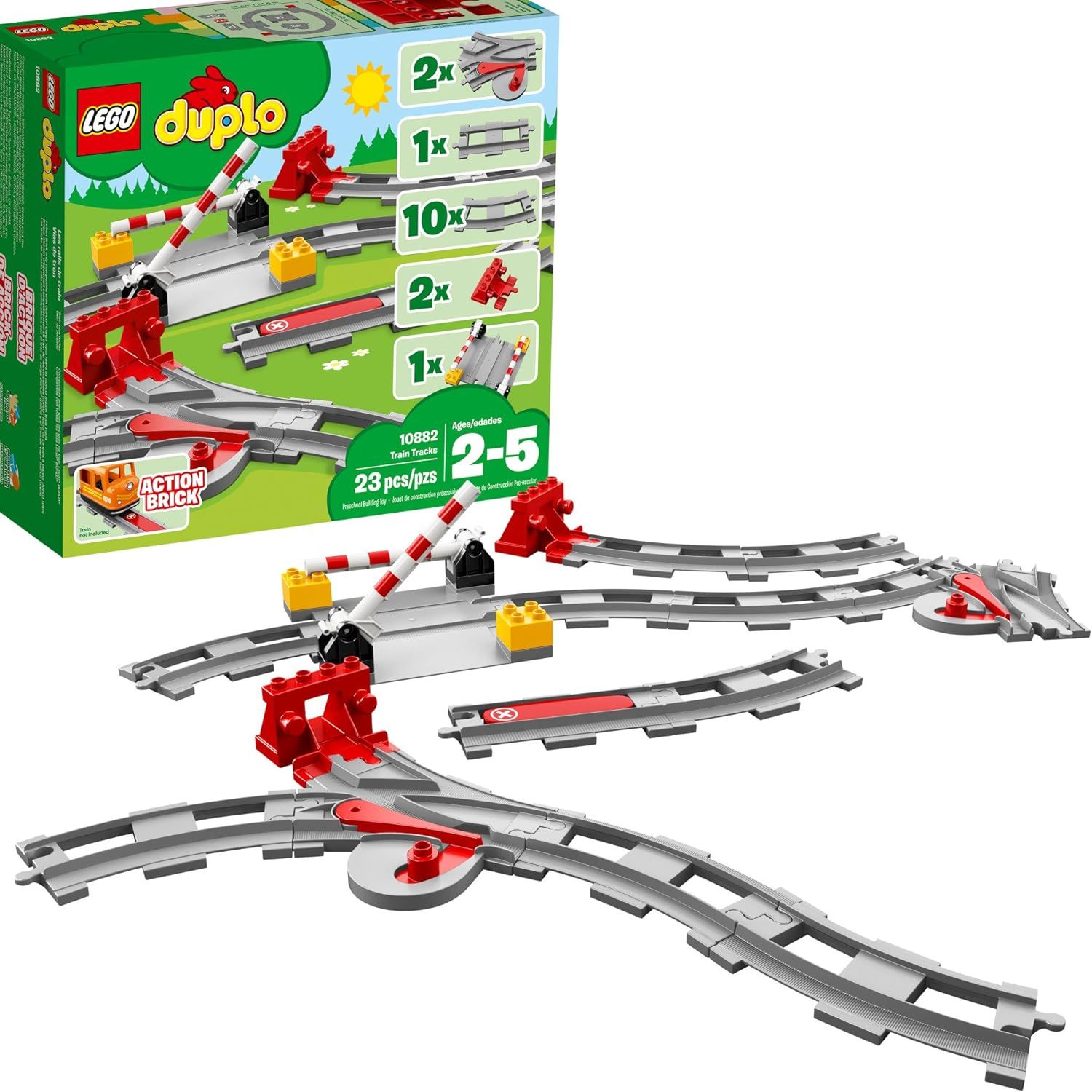 LEGO DUPLO Train Tracks 10882 Building Blocks (23 Piece) | Amazon (CA)