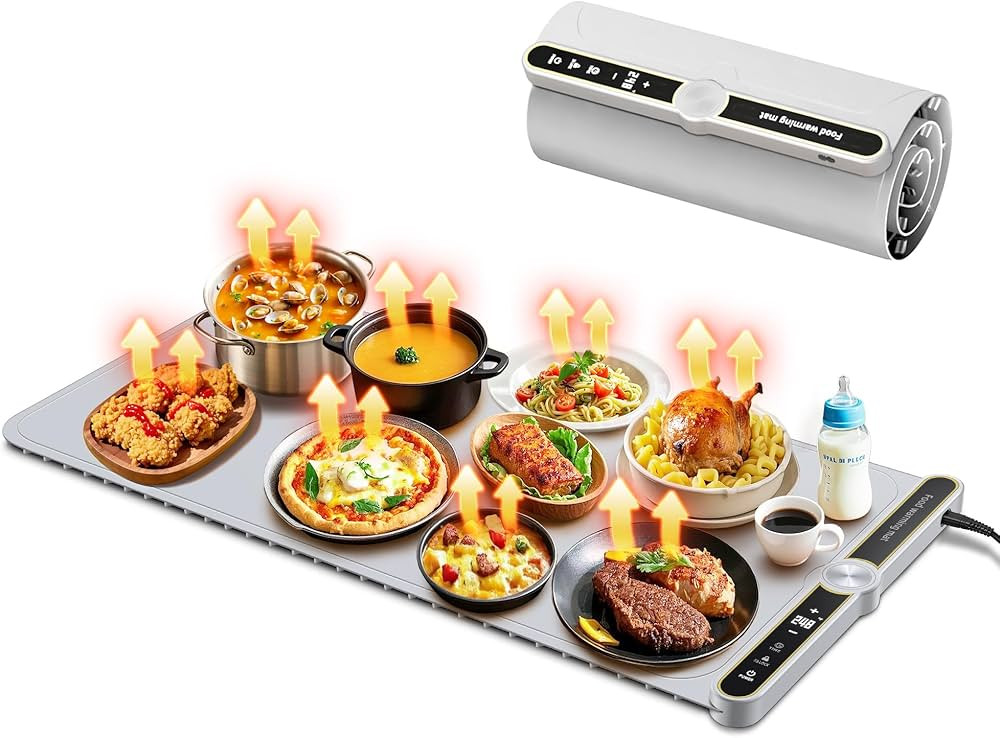 Warming Mat for Food - Extra Large 32"x15" Electric Warming Tray Warm 8 Dishes, 9-Temperature Adj... | Amazon (US)